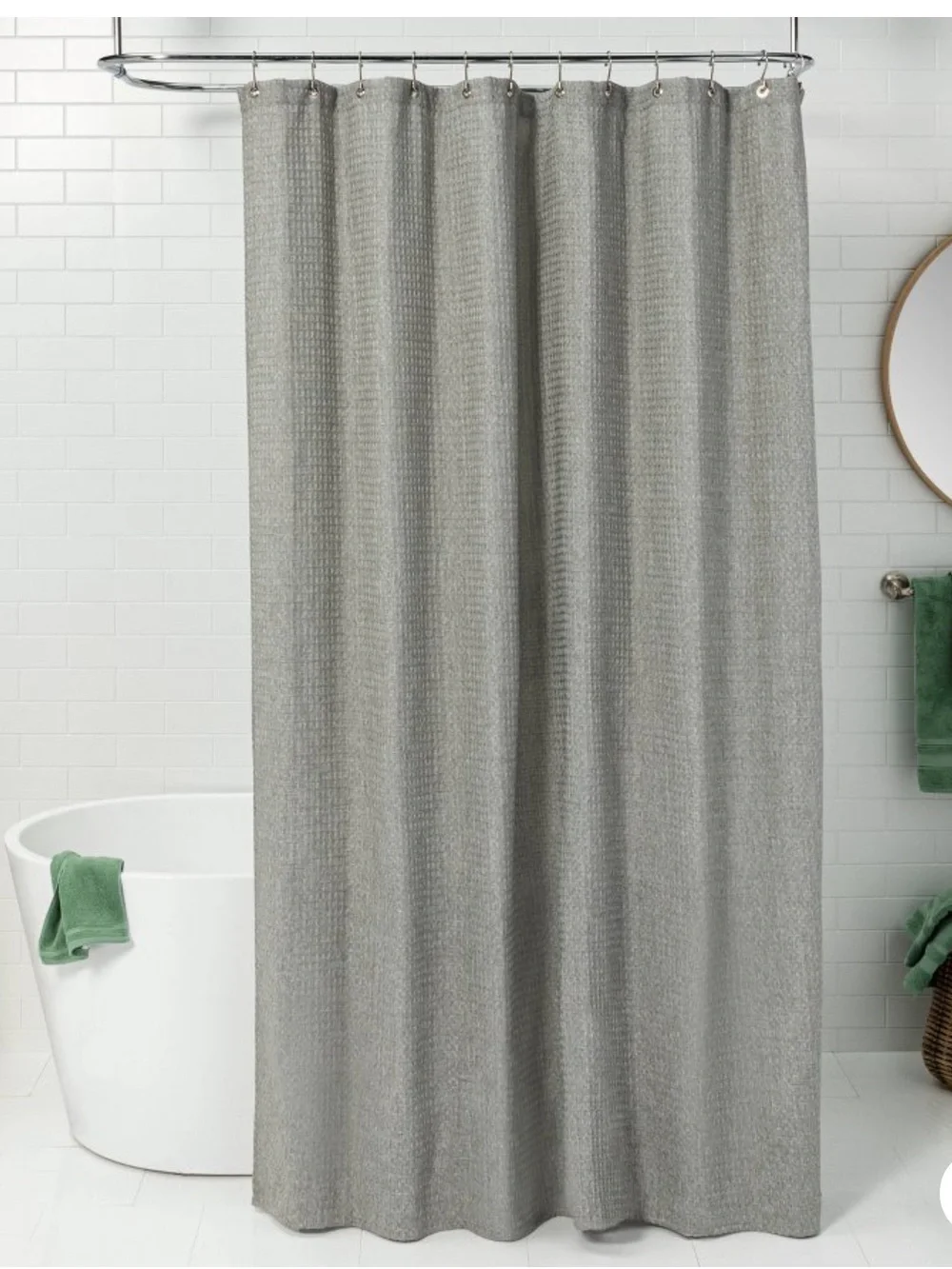 Waffle Weave Shower Curtain Gray - Threshold 72
